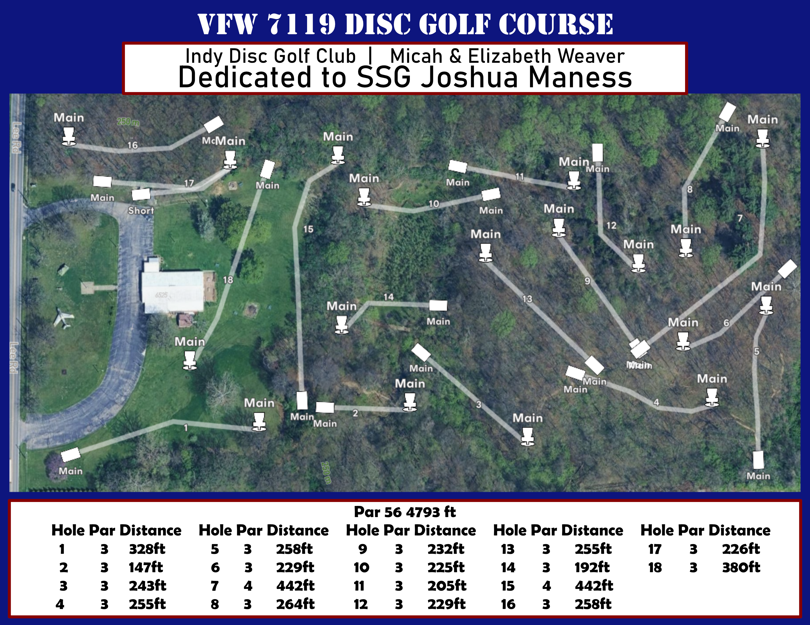 VFW 7119 Disc Golf Course Map
